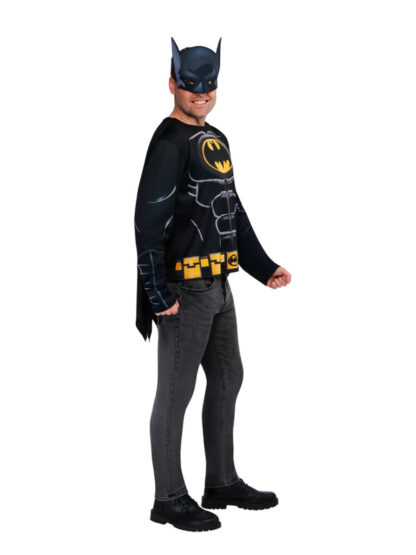 BATMAN COSTUME TOP, CAPE & MASK ADULT - Image 6
