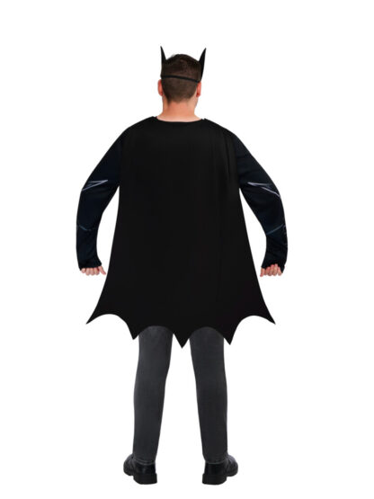 BATMAN COSTUME TOP, CAPE & MASK ADULT - Image 8
