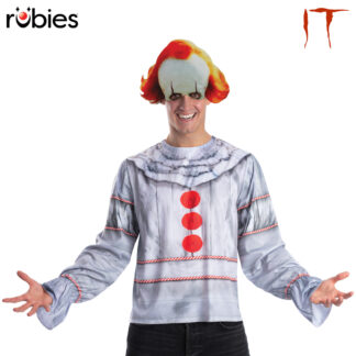 PENNYWISE 'IT' COSTUME TOP & MASK, ADULT