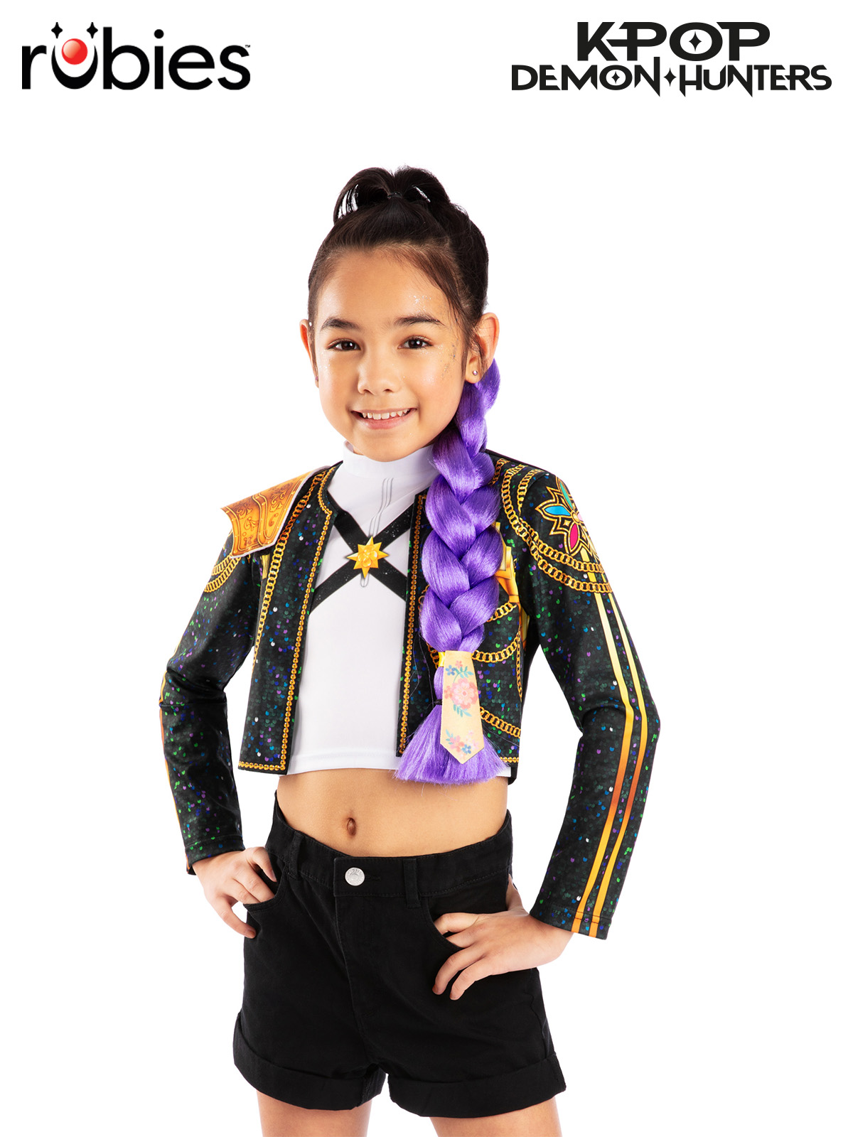 K-POP DEMON HUNTERS RUMI CLIP ON HAIR BRAID (40cm) - CHILD
