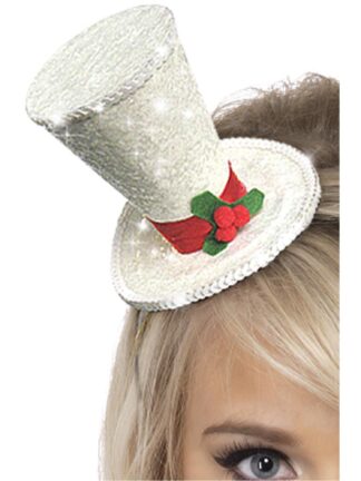 MINI TOP HAT, WHITE - ADULT