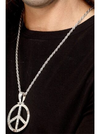 60S PEACE SIGN HIPPIE MEDALLION, ADULT