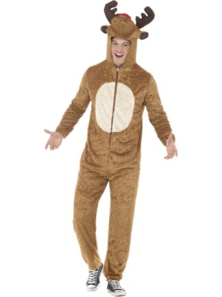 REINDEER HOODED COSTUME, ADULT