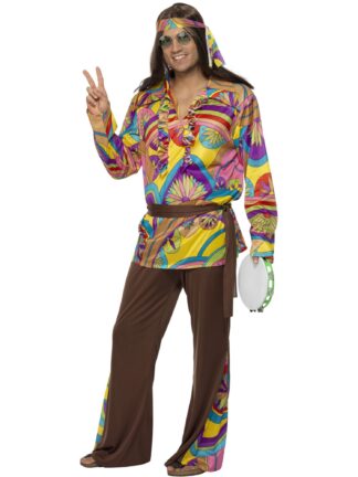 PSYCHEDELIC HIPPIE MAN COSTUME, ADULT