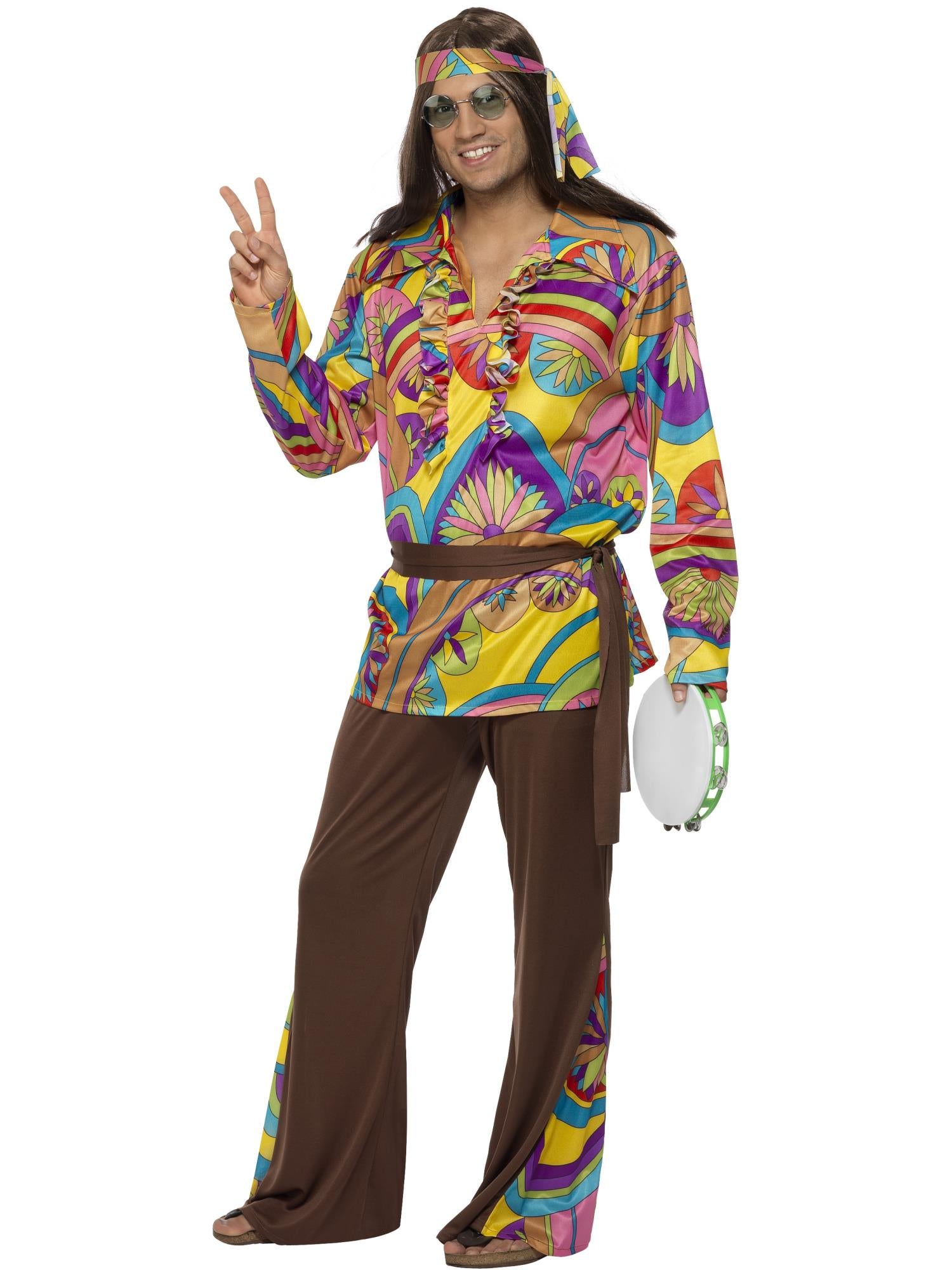PSYCHEDELIC HIPPIE MAN COSTUME, ADULT
