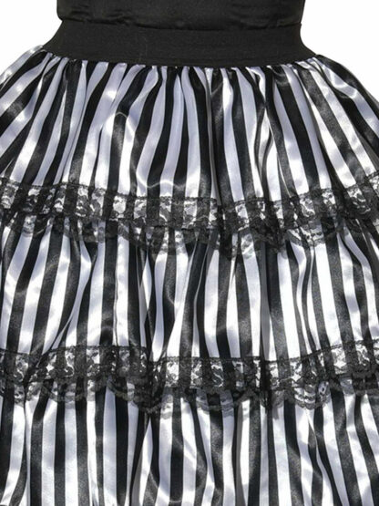 STRIPED BLACK & WHITE RUFFLE SKIRT, ADULT - Image 2