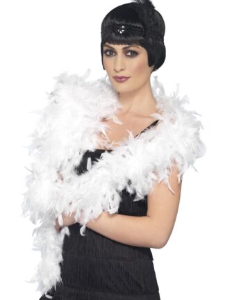 DELUXE FEATHER BOA, WHITE