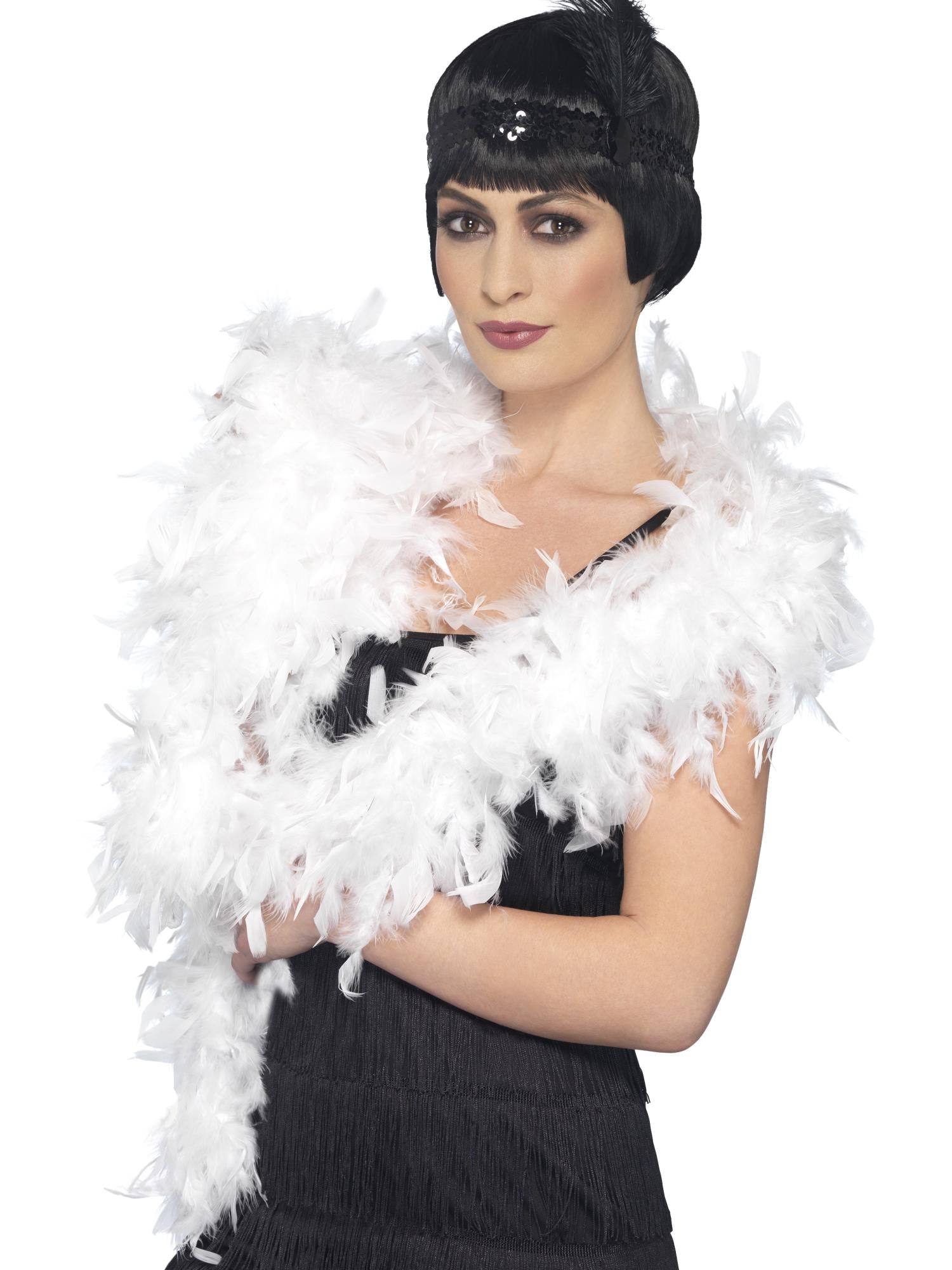 DELUXE FEATHER BOA, WHITE