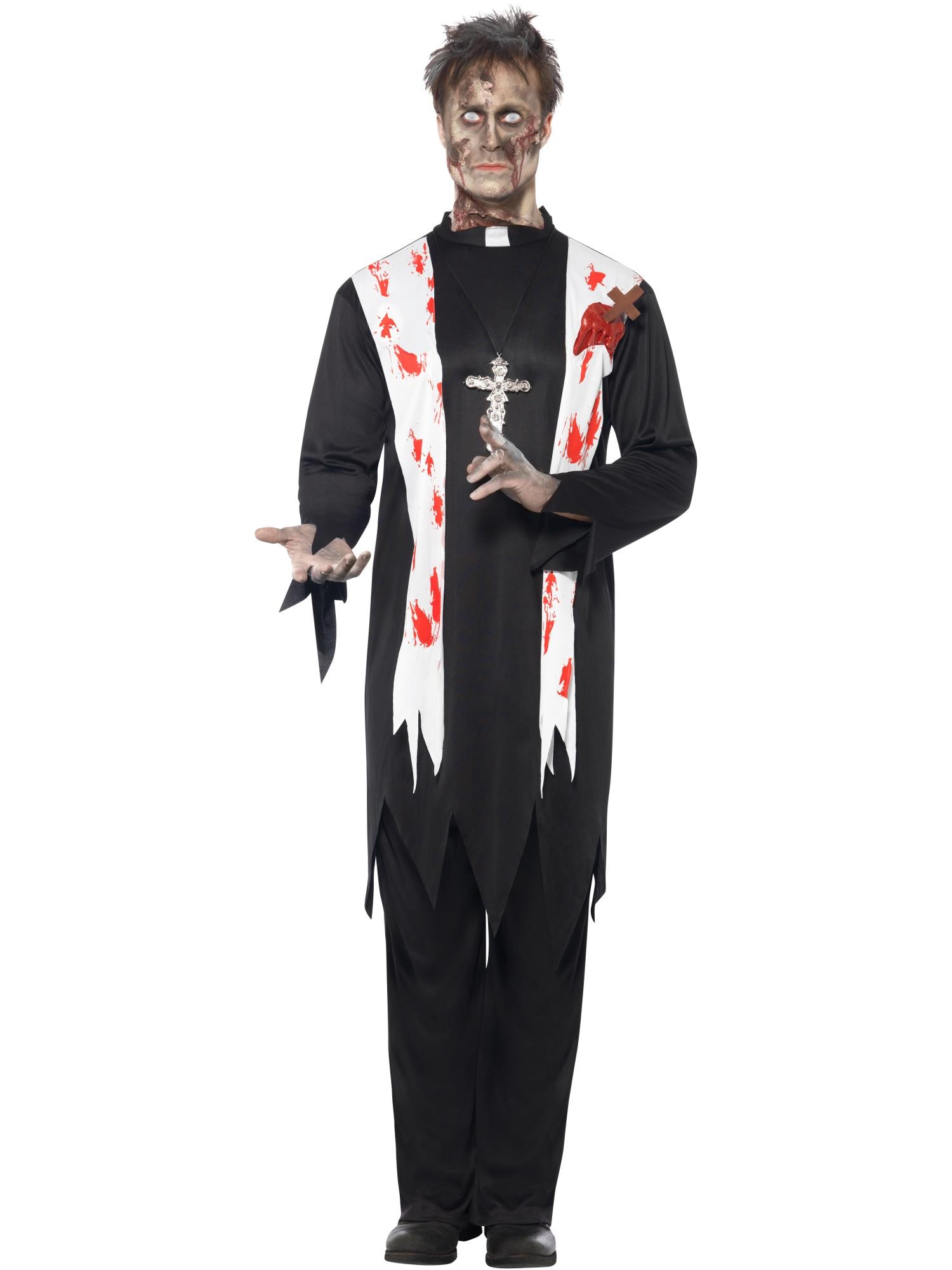 ZOMBIE PRIEST COSTUME, ADULT - Image 4