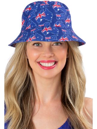 AUSTRALIA FLAG REVERSIBLE BUCKET HAT, ADULT