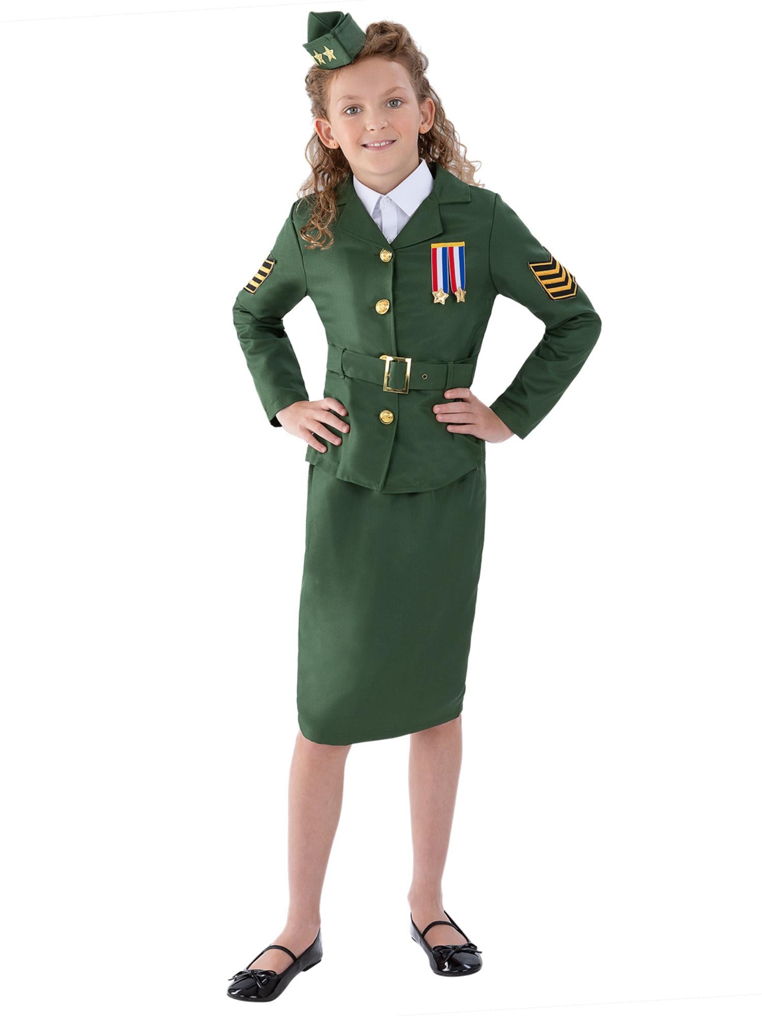WW2 ARMY GIRL COSTUME, CHILD