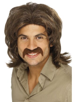 70S BROWN RETRO WIG, ADULT