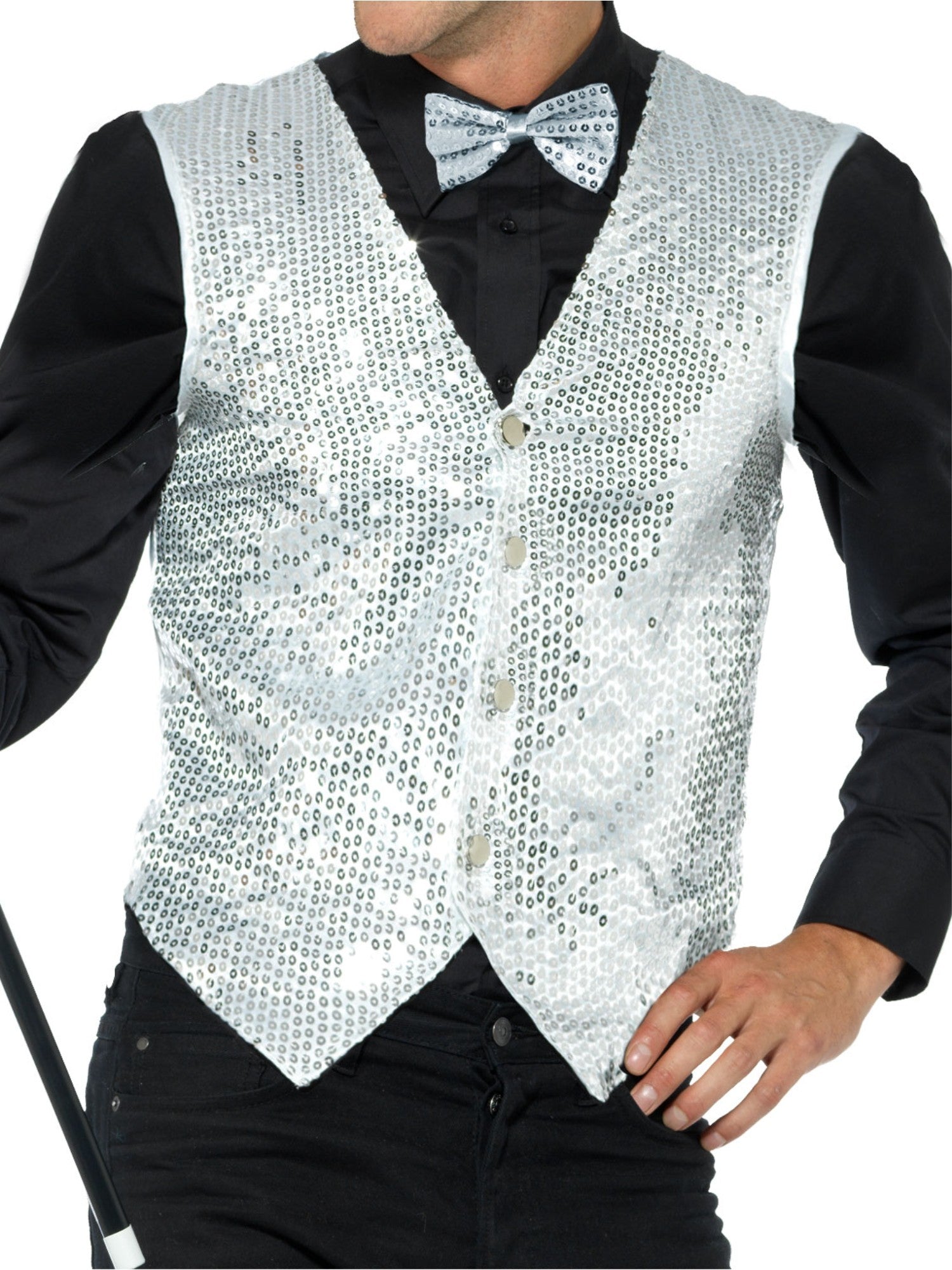 WAISTCOAT - SILVER SEQUIN, ADULT - Image 4