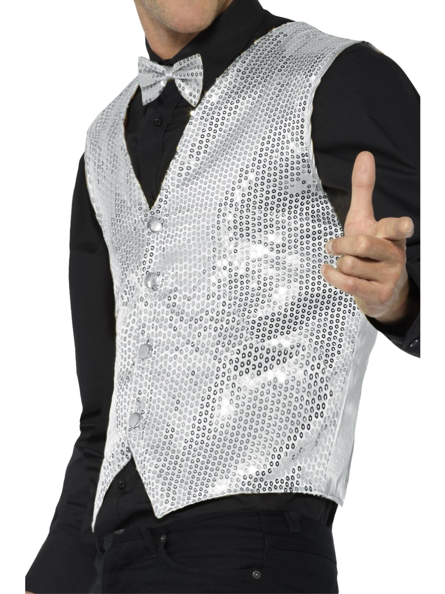 WAISTCOAT - SILVER SEQUIN, ADULT - Image 2