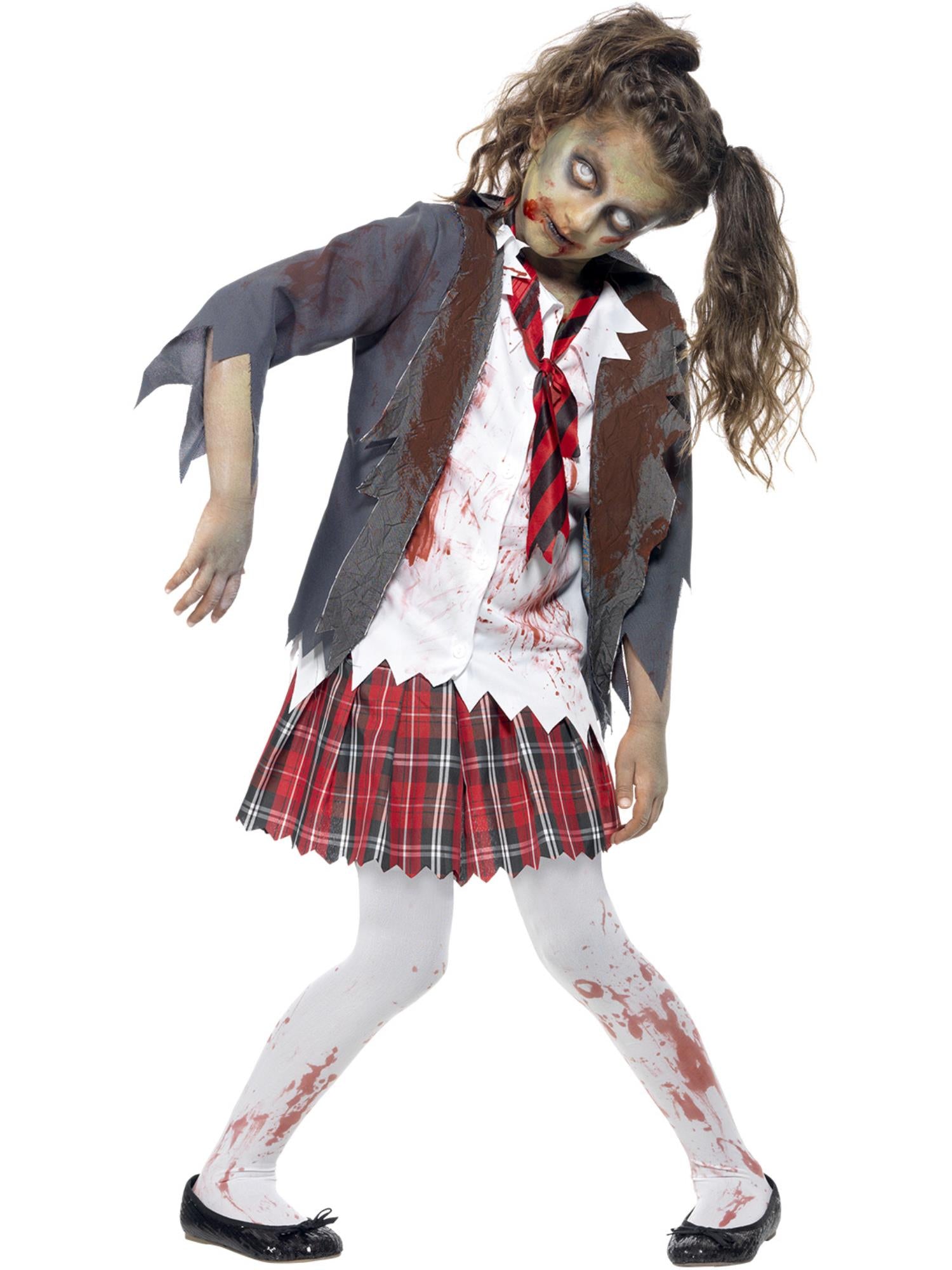ZOMBIE SCHOOL GIRL COSTUME, CHILD - Image 4