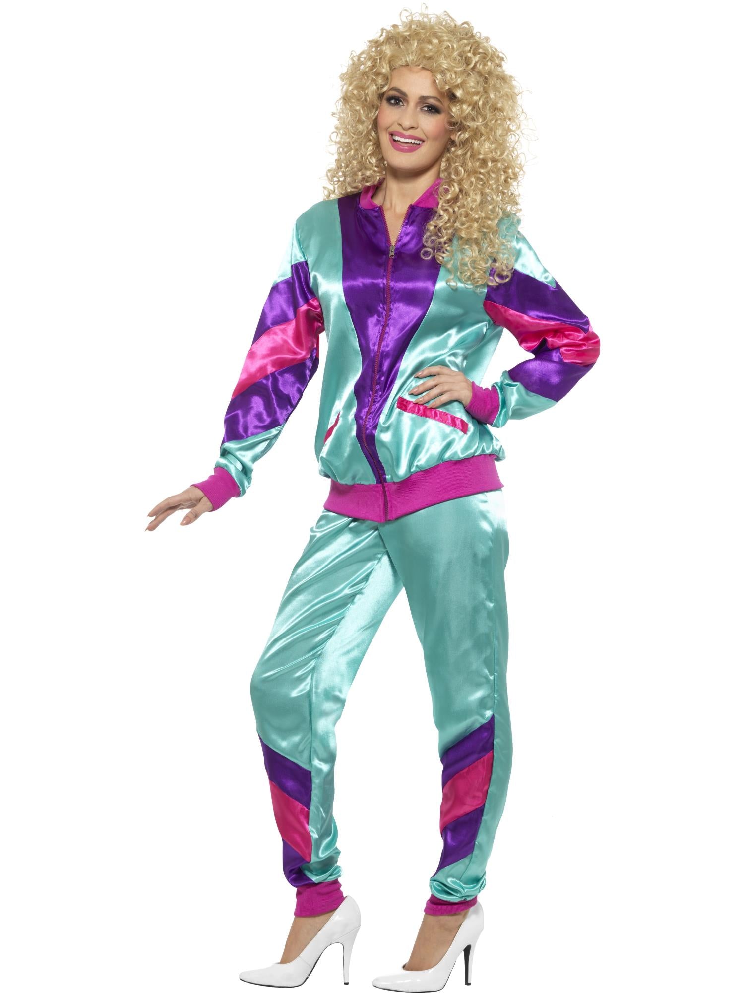 80S HEIGHT OF FASHION WOMEN'S SHELL SUIT COSTUME, ADULT - Image 2