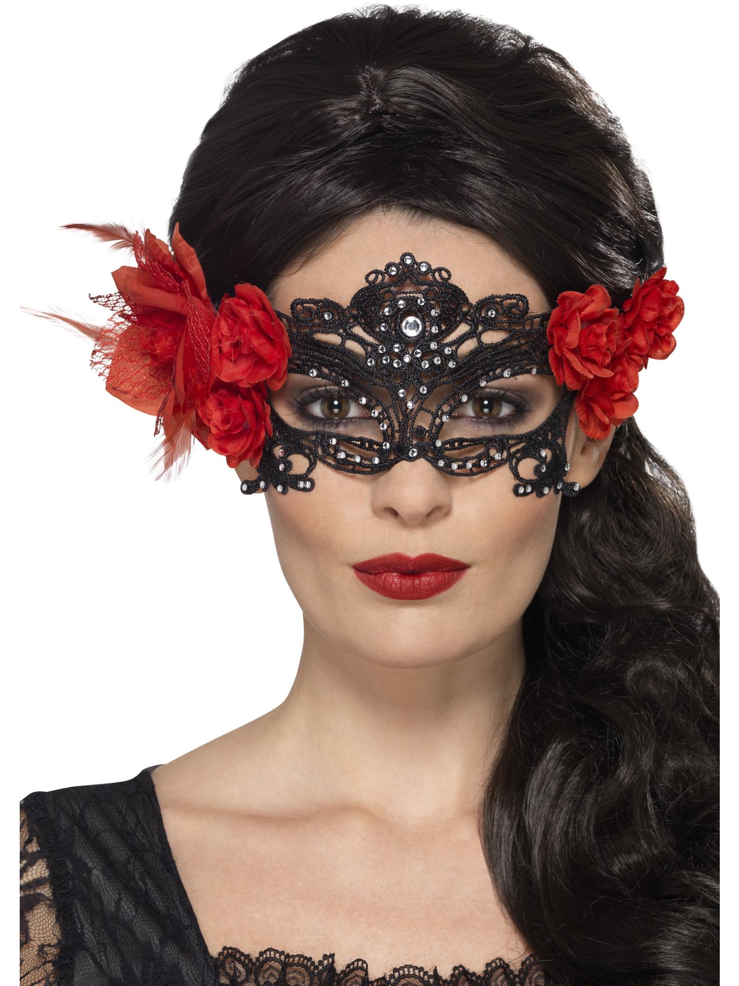 DAY OF THE DEAD LACE FILIGREE EYEMASK, ADULT