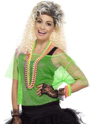 80'S FISHNET TOP, NEON GREEN