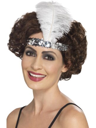 FLAPPER SILVER HEADBAND, ADULT