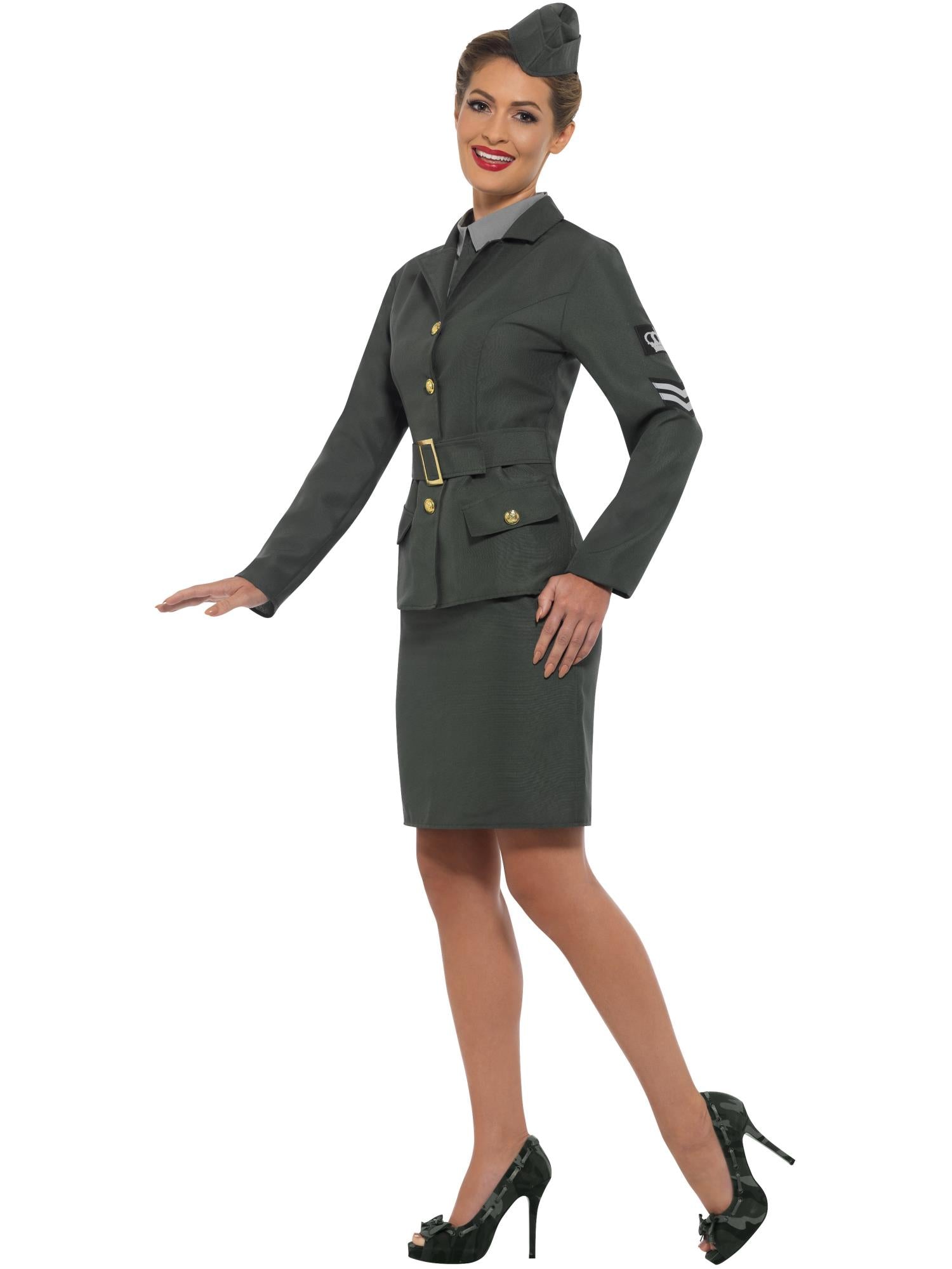 WW2 ARMY GIRL COSTUME, ADULT - Image 2