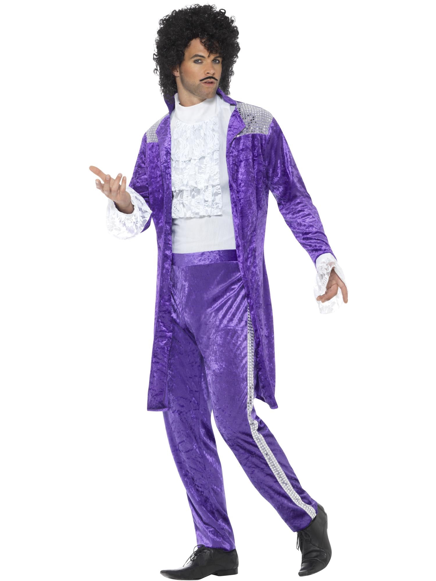 80S PURPLE MUSICIAN COSTUME, ADULT - Image 2