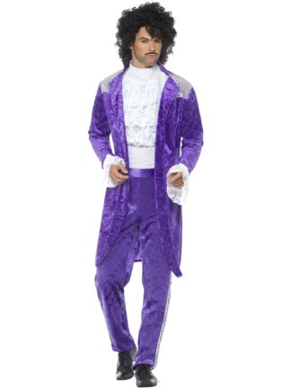 80S PURPLE MUSICIAN COSTUME, ADULT