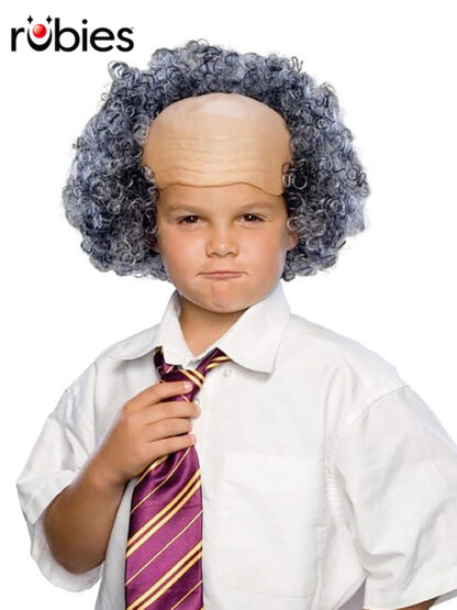 BALD WIG WITH GREY CURLY SIDES - CHILD