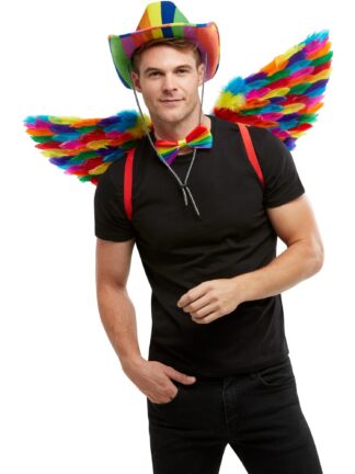 RAINBOW FEATHER WINGS, ADULT