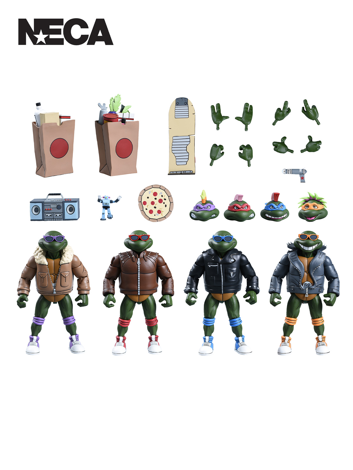 TMNT (CARTOON) PUNK TURTLES 4 PACK - 7" SCALE ACTION FIGURES