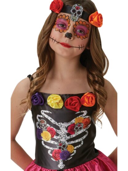 SUGAR SKULL DAY OF THE DEAD COSTUME, CHILD - Image 3