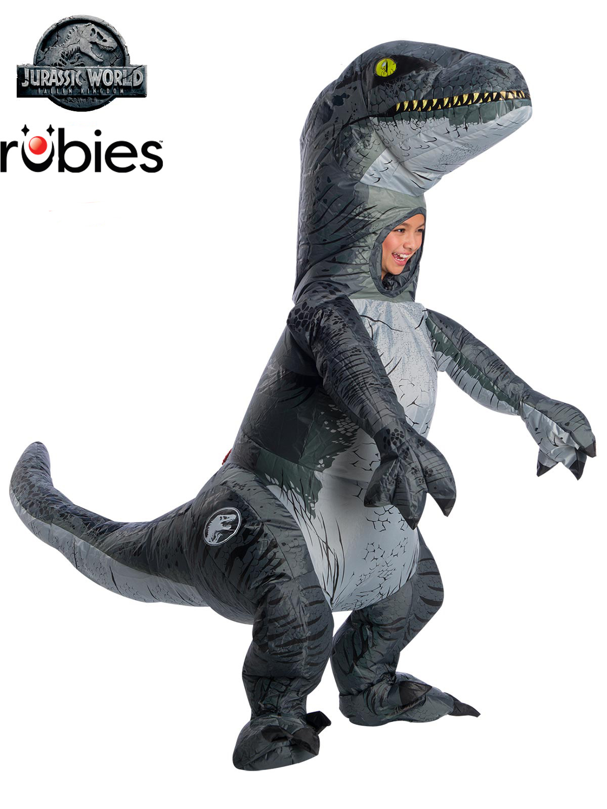 VELOCIRAPTOR BLUE INFLATABLE WITH SOUND - CHILD