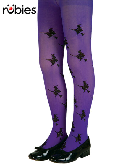 GLITTER WITCH TIGHTS PURPLE, CHILD