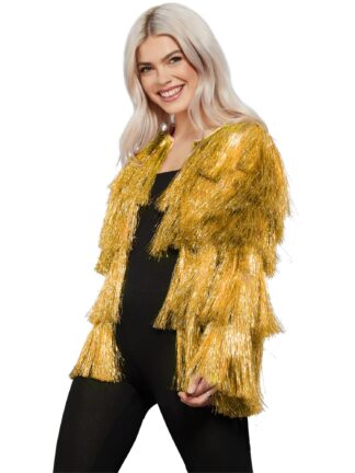 FEVER TINSEL FESTIVAL JACKET, GOLD