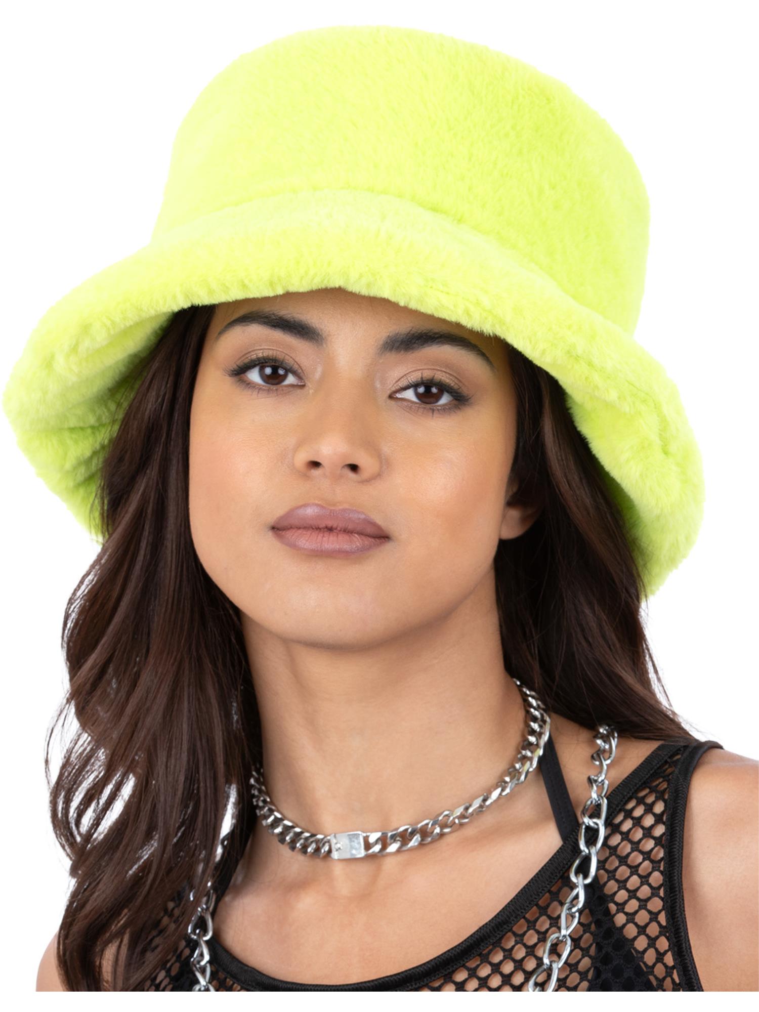 90S GREEN FUR BUCKET HAT, ADULT - Image 2