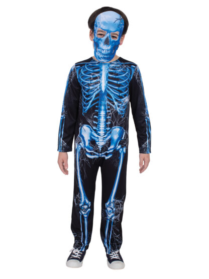 SKELETON NEON BLUE COSTUME, CHILD - Image 2