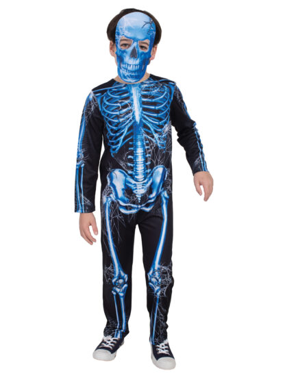 SKELETON NEON BLUE COSTUME, CHILD - Image 3