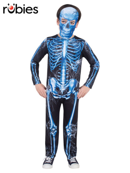 SKELETON NEON BLUE COSTUME, CHILD