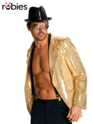 SEQUIN JACKET MEN GOLD, ADULT