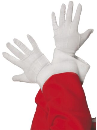 SANTA GLOVES - WHITE, ADULT