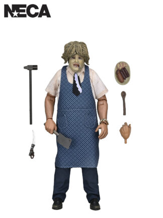 TEXAS CHAINSAW MASSACRE LEATHERFACE WITH OLD LADY MASK - 8" CLOTHED ACTION FIGURE (WINDOW BOX)