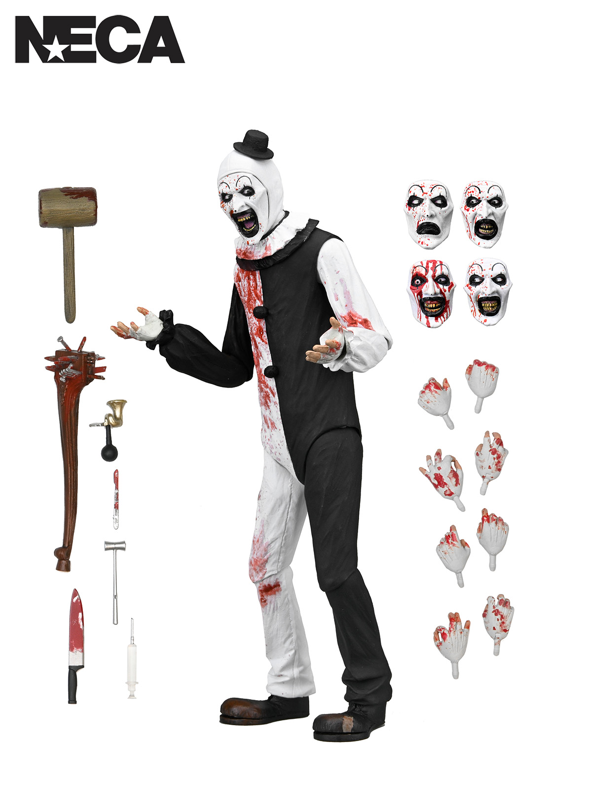 TERRIFIER - ULTIMATE ART THE CLOWN (BLOOD SPLATTERED) - 7" SCALE ACTION FIGURE