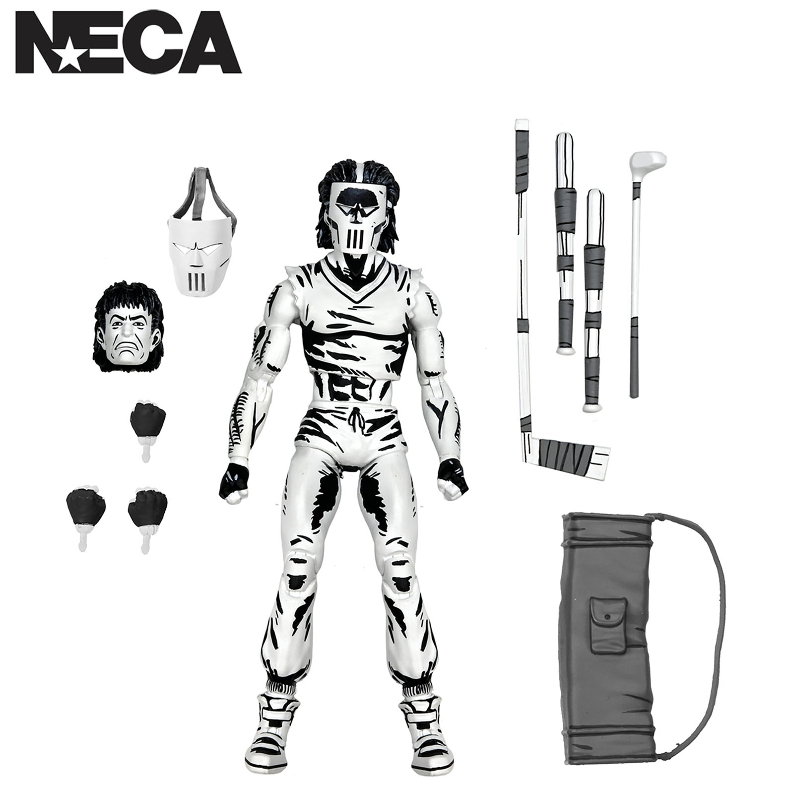 TMNT CASEY JONES BLACK & WHITE FIGURE (MIRAGE COMICS) - 7" SCALE ACTION FIGURE
