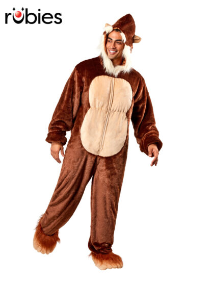 BIG FOOT FURRY ONESIE COSTUME, ADULT