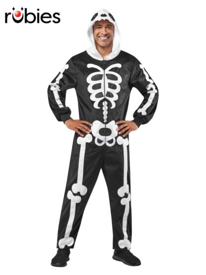 SKELETON ONESIE COSTUME, ADULT
