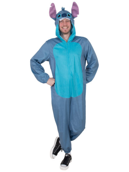 STITCH (LILO & STITCH) HOODED ONESIE COSTUME, ADULT - Image 2