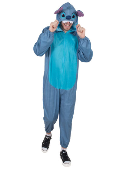 STITCH (LILO & STITCH) HOODED ONESIE COSTUME, ADULT - Image 3