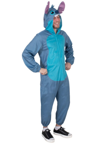 STITCH (LILO & STITCH) HOODED ONESIE COSTUME, ADULT - Image 5