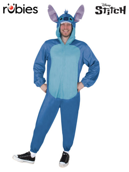 STITCH (LILO & STITCH) HOODED ONESIE COSTUME, ADULT