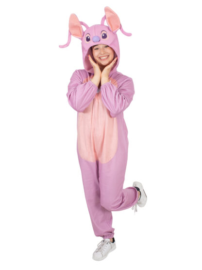 ANGEL (LILO & STITCH) HOODED ONESIE COSTUME, ADULT - Image 2