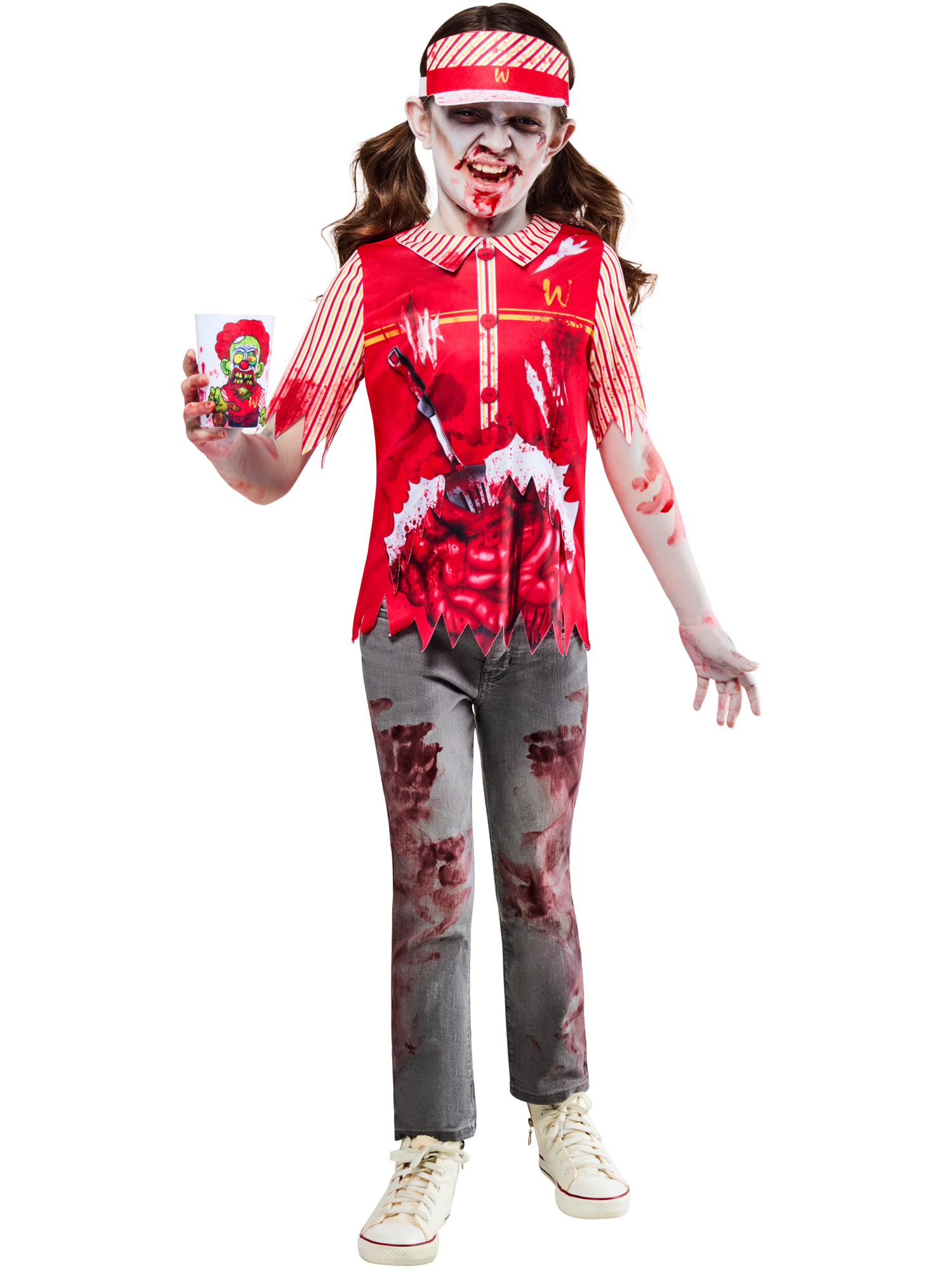 ZOMBIE BURGER WORKER COSTUME, CHILD - Image 2